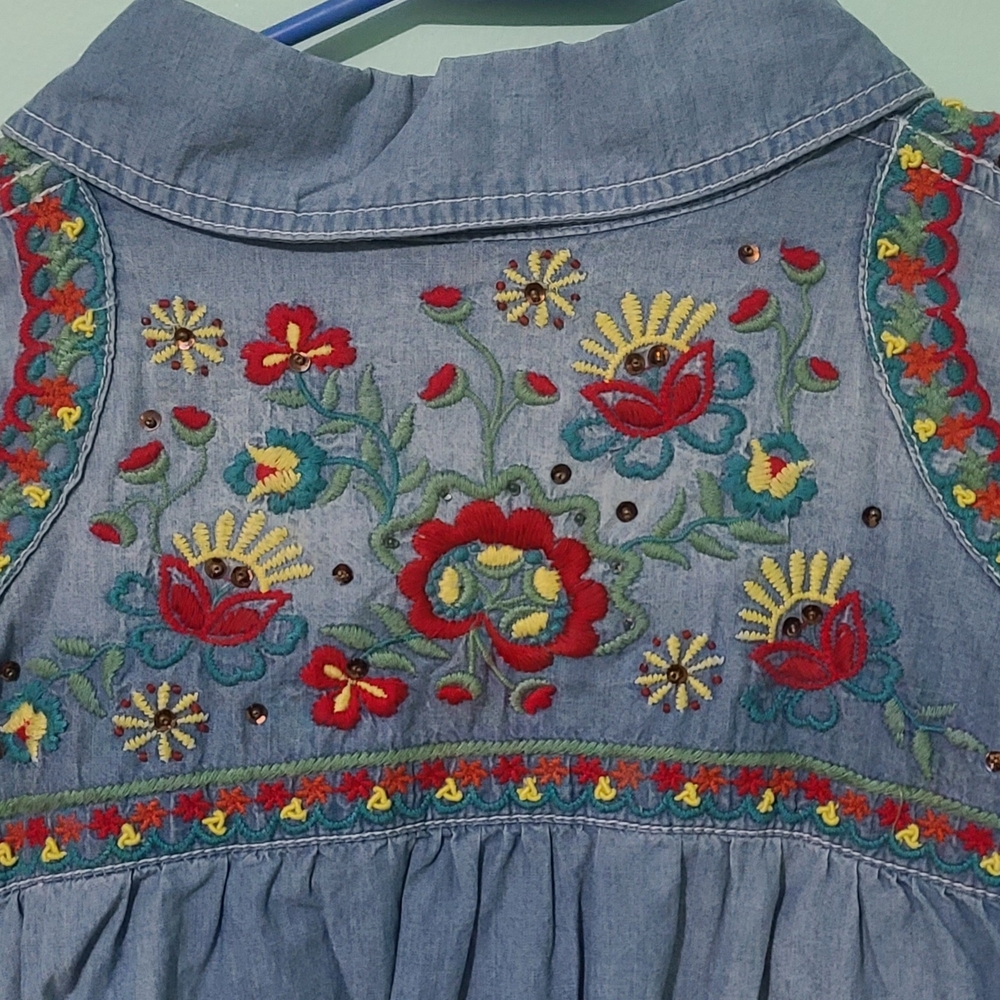 Double D Ranch Blue Embroidered Jean Jacket - Picture 4 of 6